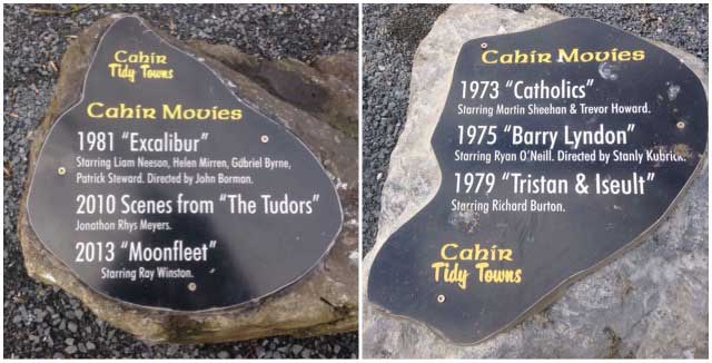 film stone at cahir castle 