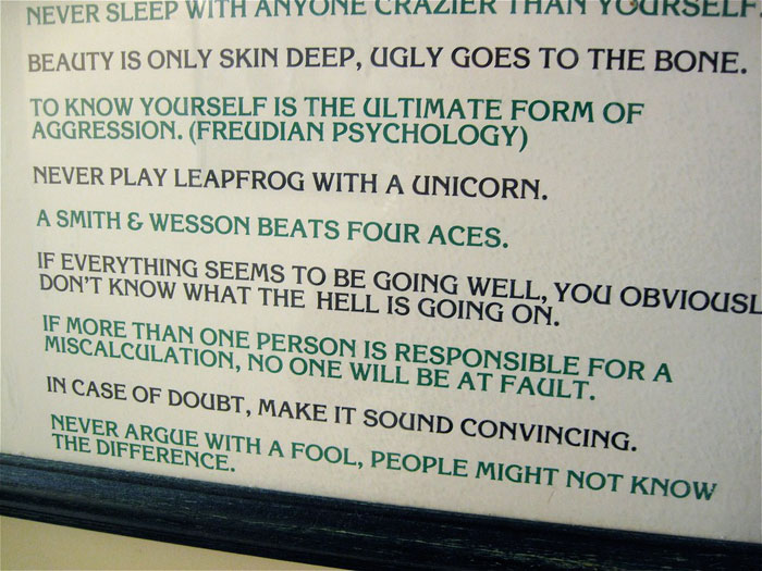Murphy's law funny examples in a pub. 